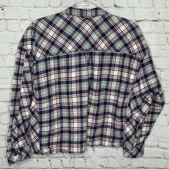 BDG Urban Outfitters Rayne Flannel Plaid Button Down Crop Shirt size Medium - Picture 6 of 14